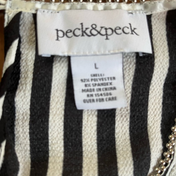 Peck & Peck Asymmetrical Black and White Dressy Tank - Picture 4 of 5
